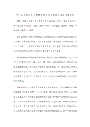 学习二十大报告全面建设社会主义现代化国家心得体会.docx
