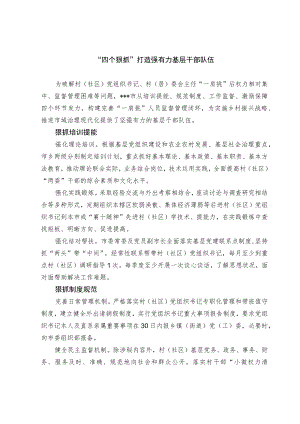 基层干部队伍建设经验交流材料.docx
