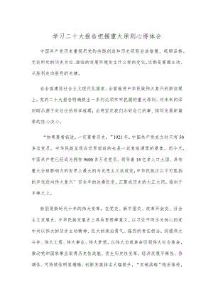 学习二十大报告把握重大原则心得体会.docx