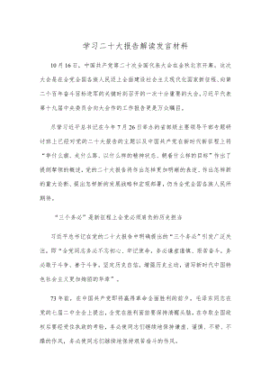 学习二十大报告解读发言材料.docx