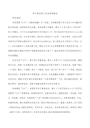 审计局支部工作法经验做法.docx