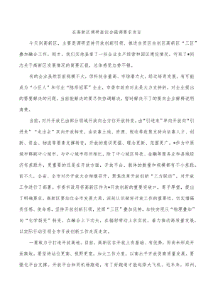 在高新区调研座谈会强调要求发言.docx