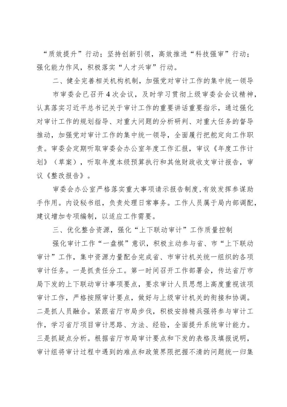 审计局工作调研汇报材料（审计局长）.docx_第2页