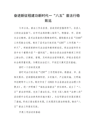 奋进新征程 建功新时代—“八五”普法行稳致远.docx