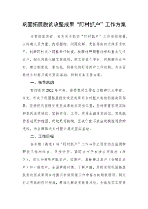 巩固拓展脱贫攻坚成果“盯村抓户”工作方案.docx