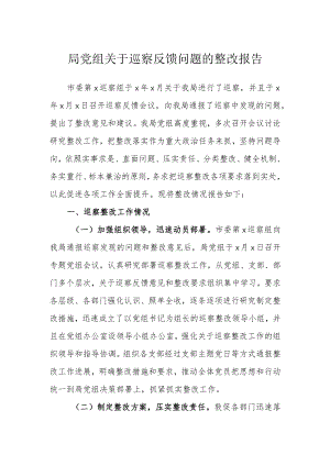 局党组关于巡察反馈问题的整改报告.docx