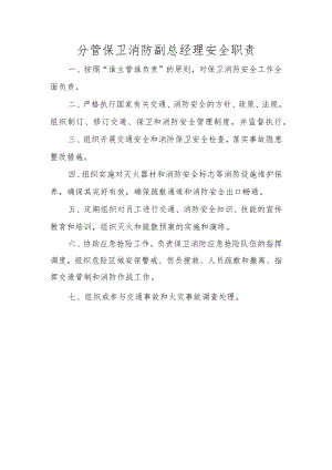 分管保卫消防副总经理安全职责.docx