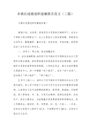 乡镇长述德述职述廉报告范文（三篇）.docx