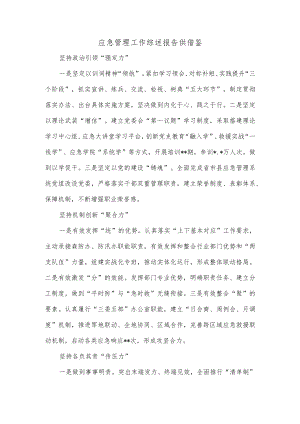 应急管理工作综述报告供借鉴.docx
