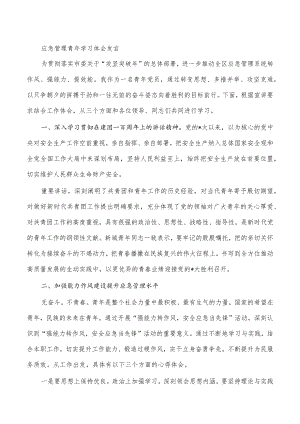 应急管理青年学习体会发言.docx