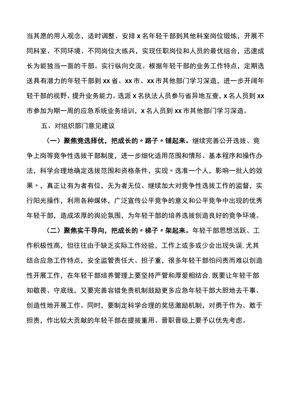 市应急管理局年轻干部队伍建设情况调研报告范文.docx_第3页