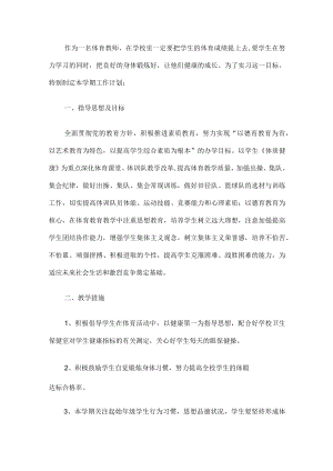 体育教师工作计划.docx