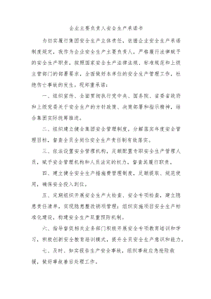 企业主要负责人安全生产承诺书.docx
