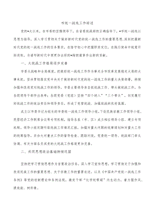 市统一战线工作综述.docx