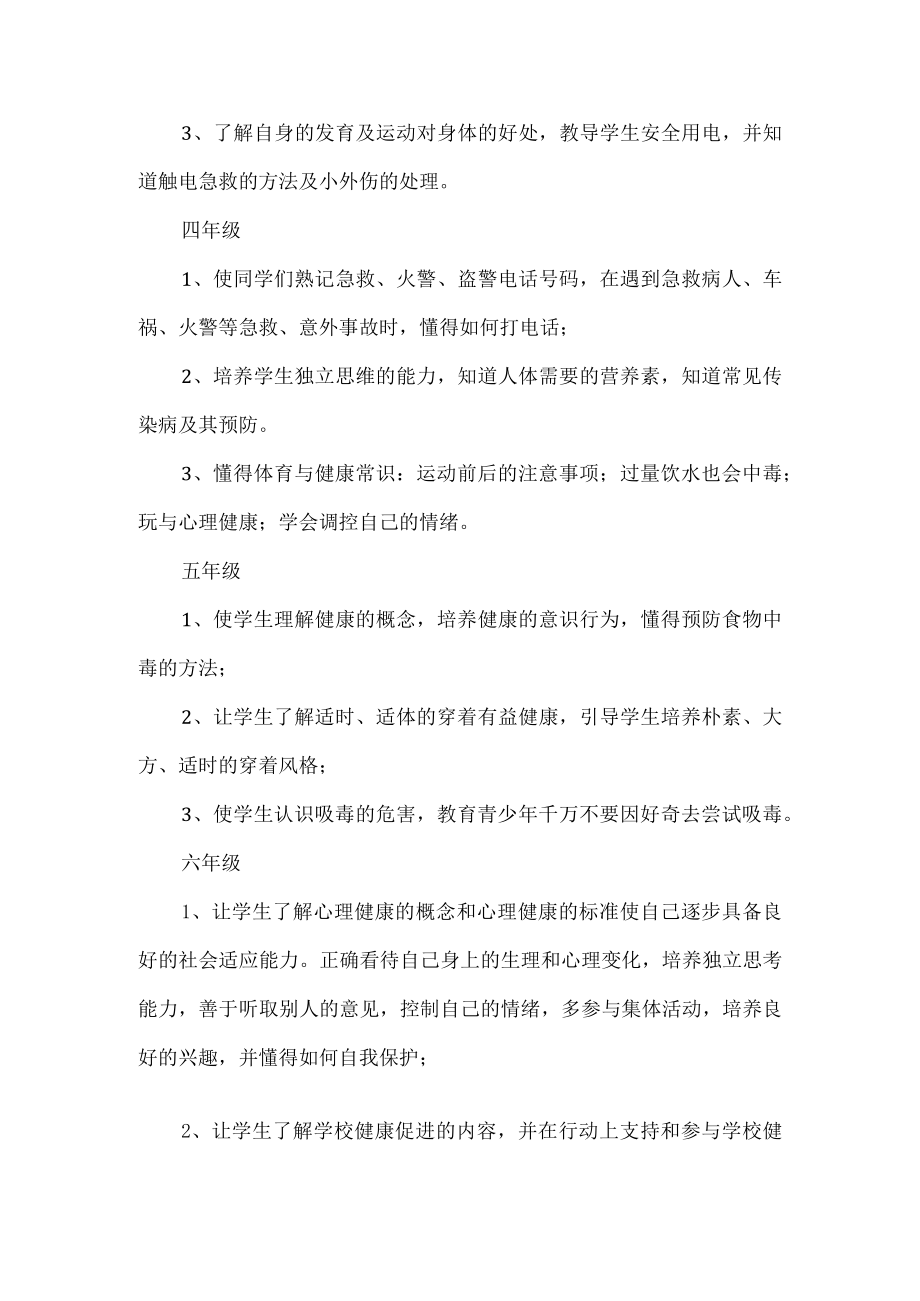 小学健康教育工作计划.docx_第3页