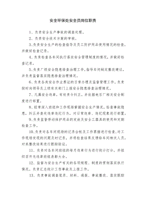安全环保处安全员岗位职责.docx