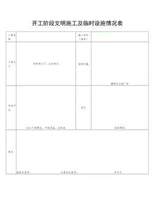 开工阶段文明施工及临时设施情况表.docx