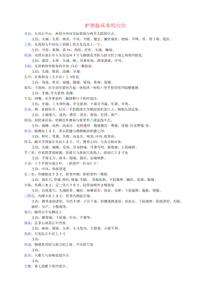 护理临床常用穴位.docx