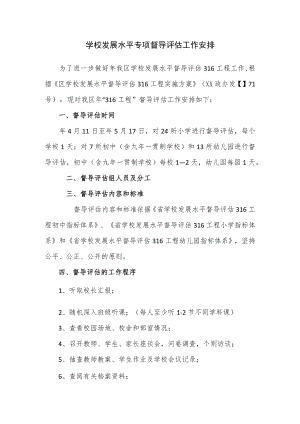 学校发展水平专项督导评估工作安排.docx