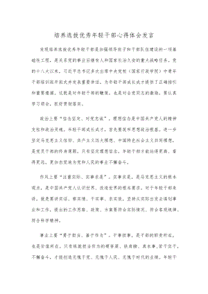 培养选拔优秀年轻干部心得体会发言.docx