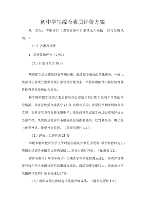 初中学生综合素质评价方案.docx
