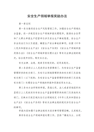 安全生产领域举报奖励办法.docx