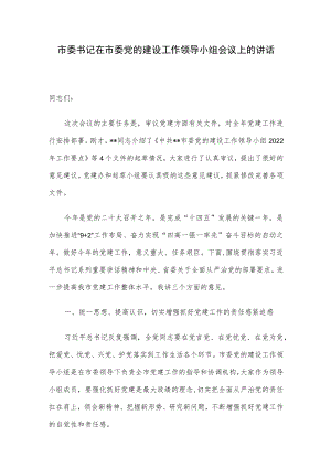 市委书记在市委党的建设工作领导小组会议上的讲话.docx