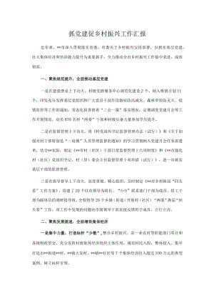 抓党建促乡村振兴工作汇报.docx