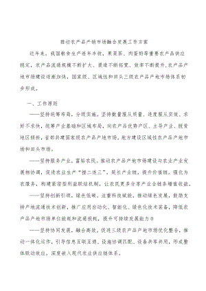 推动农产品产销市场融合发展工作方案.docx