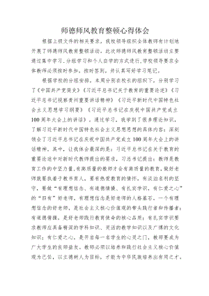 师德师风教育整顿心得体会.docx
