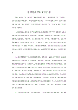干部选拔任用工作汇报.docx