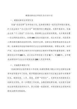 建强创新创业师资队伍行动计划.docx