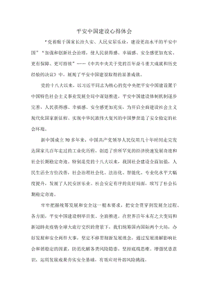 平安中国建设心得体会一.docx