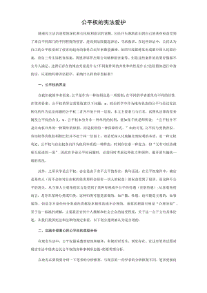 平等权的宪法保护.docx