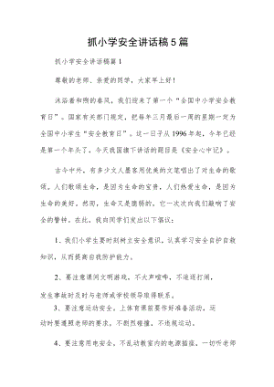 抓小学安全讲话稿5篇.docx