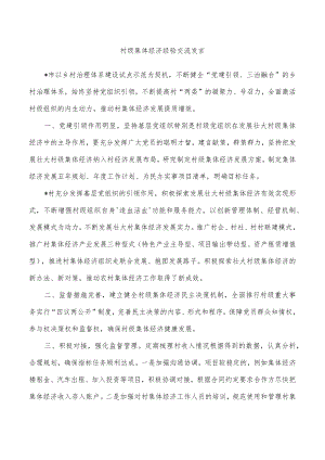 村级集体经济经验交流发言.docx