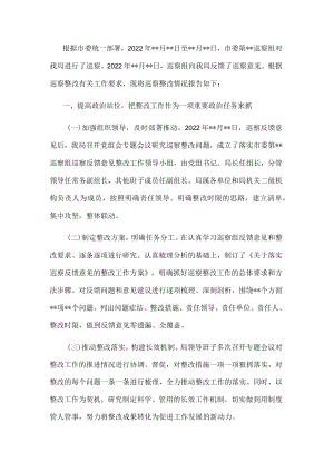 某局关于市委巡察反馈问题整改情况的报告.docx