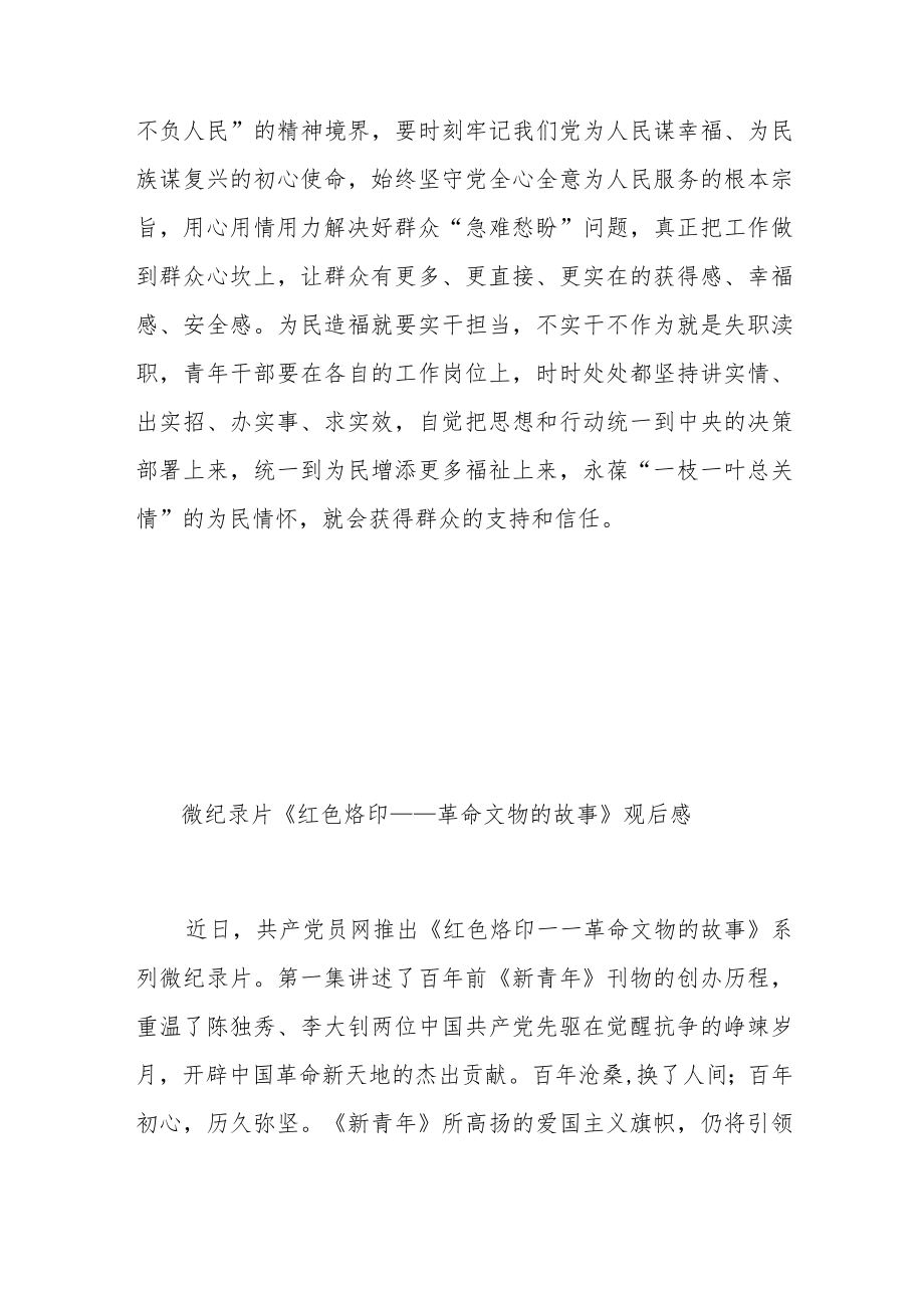 微纪录片《红色烙印——革命文物的故事》观后感3篇.docx_第3页