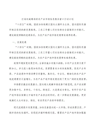 打造权威精准的农产品市场信息服务窗口行动计划.docx