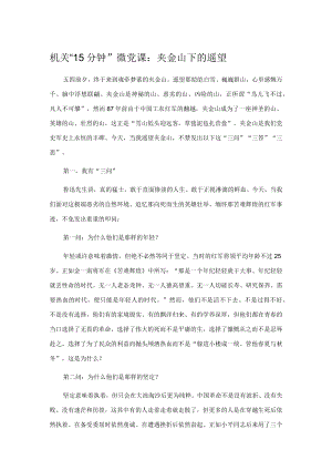 机关“15分钟”微党课：夹金山下的遥望.docx