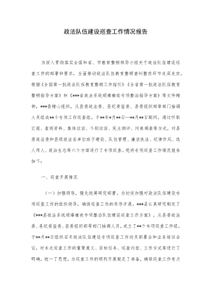 政法队伍建设巡查工作情况报告.docx