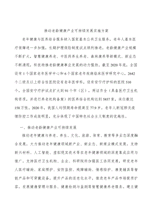 推动老龄健康产业可持续发展实施方案.docx
