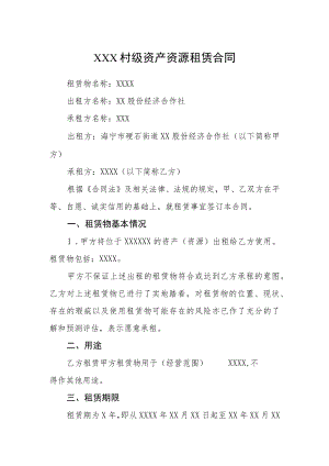 村级资产资源租赁合同.docx