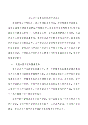 建设老友善医疗机构行动计划.docx