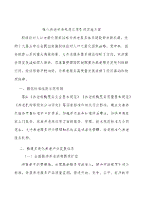 强化养老标准规范示范引领实施方案.docx