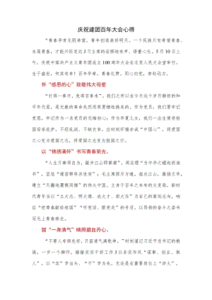庆祝建团百大会心得.docx