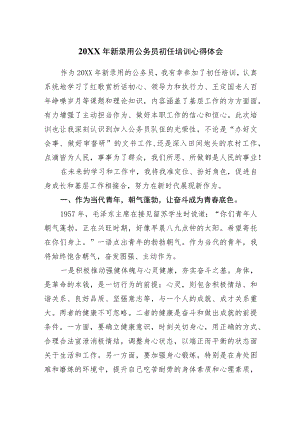 新录用公务员初任培训心得体会.docx