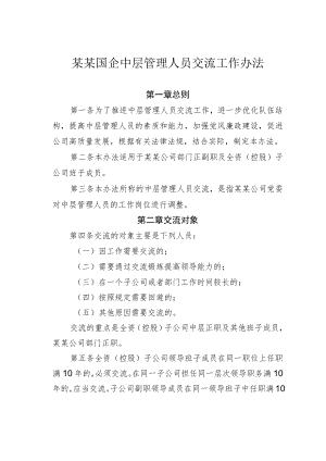 某某国企中层管理人员交流工作办法.docx