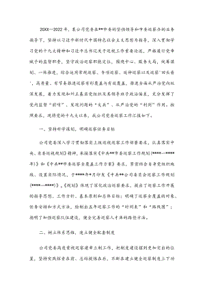 某国有企业党委一届任期巡察工作总结报告.docx