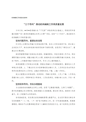 机构编制工作经验交流材料.docx